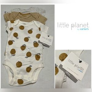 🆕CARTER’S LITTLE PLANET - 3M - NWT - 3PK - INFANT GIRLS BODYSUITS / ONESIES